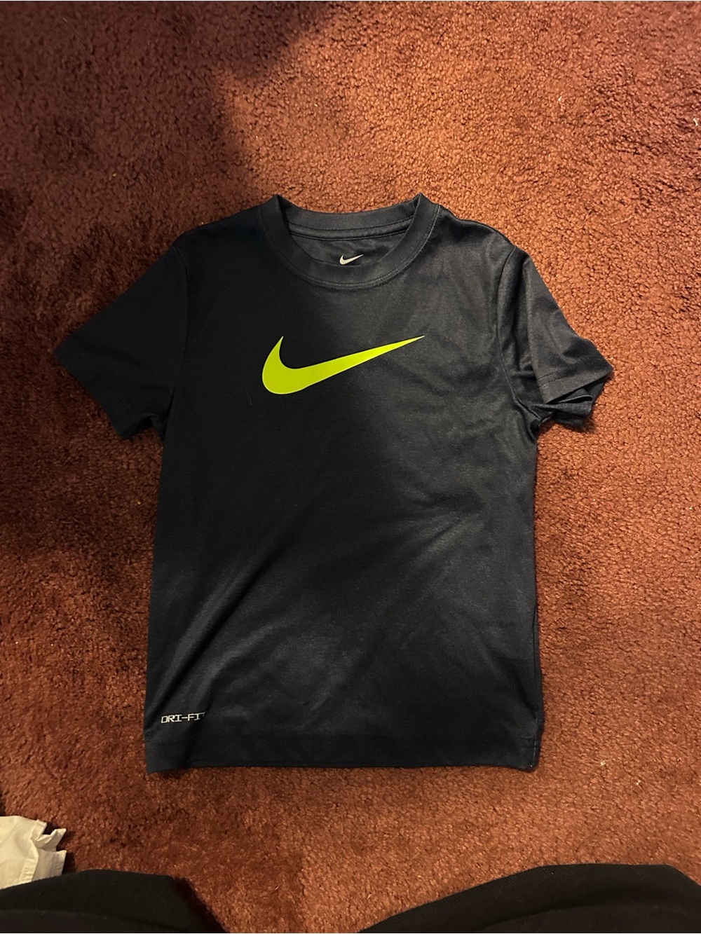 Nike Black Short Sleeve Tee with Volt Swoosh
